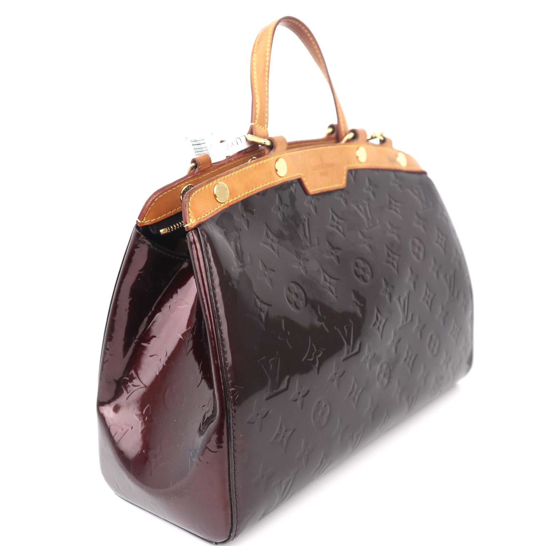 C1132 Louis Vuitton Amarante Monogram Vernis Brea MM Bag-Pre Owned