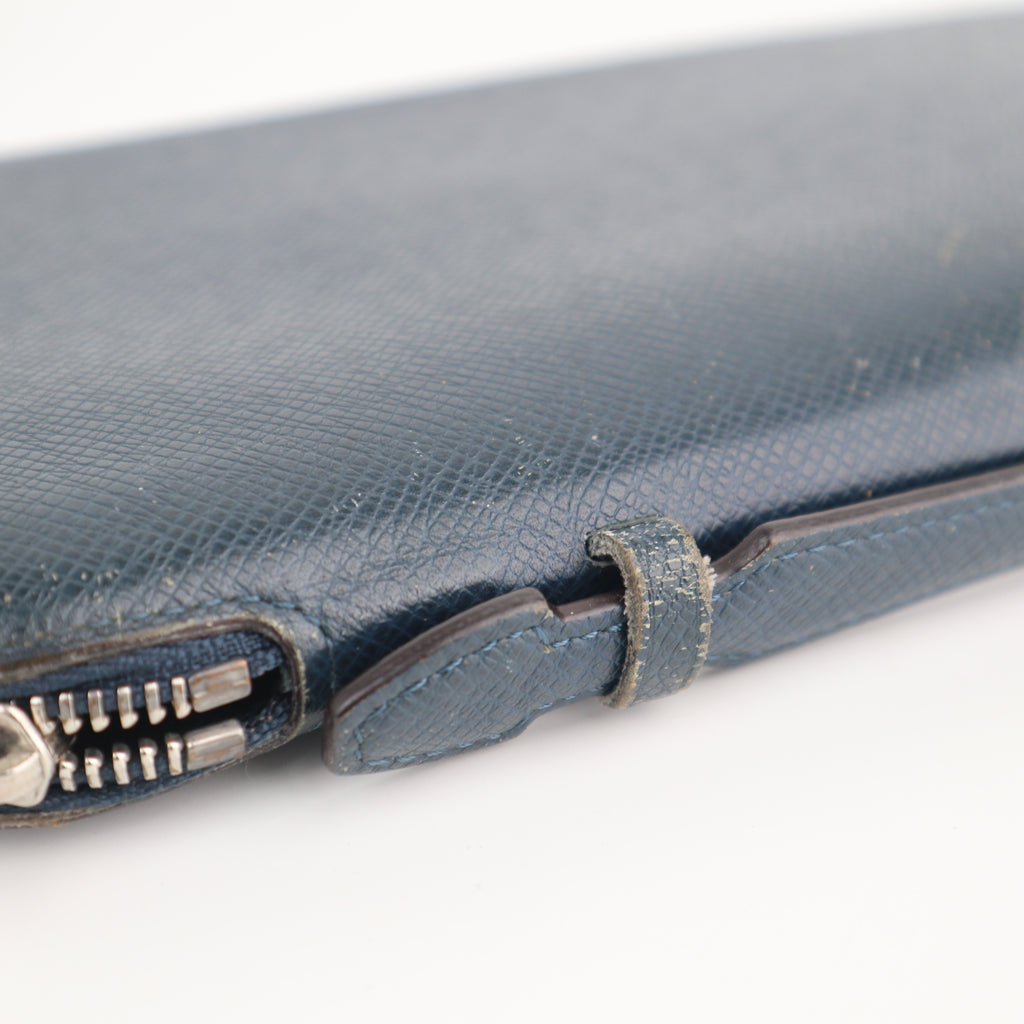 C2591# Louis Vuitton Wallet Taiga Leather Organizer Atoll | Pre-Owned Good Leather Plain