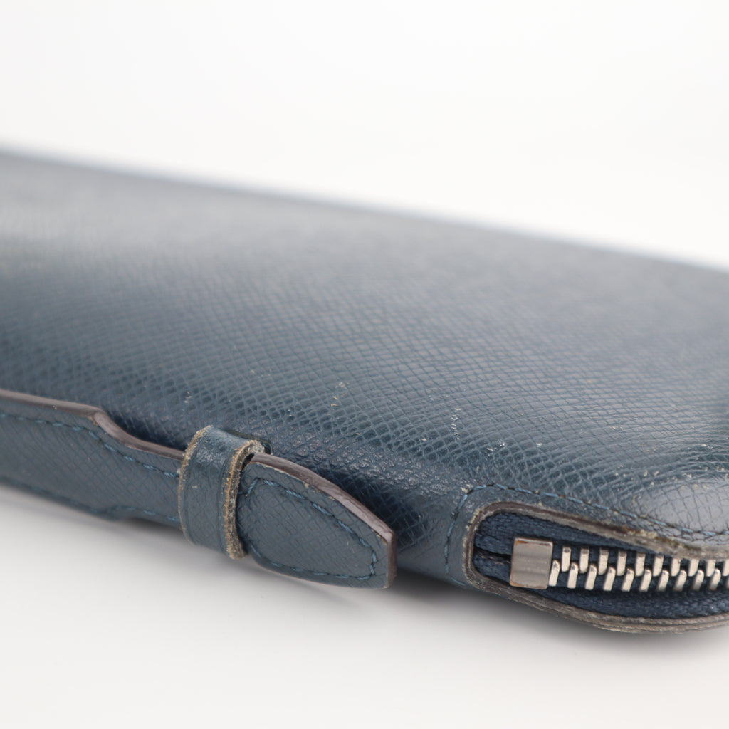 C2591# Louis Vuitton Wallet Taiga Leather Organizer Atoll | Pre-Owned Good Leather Plain