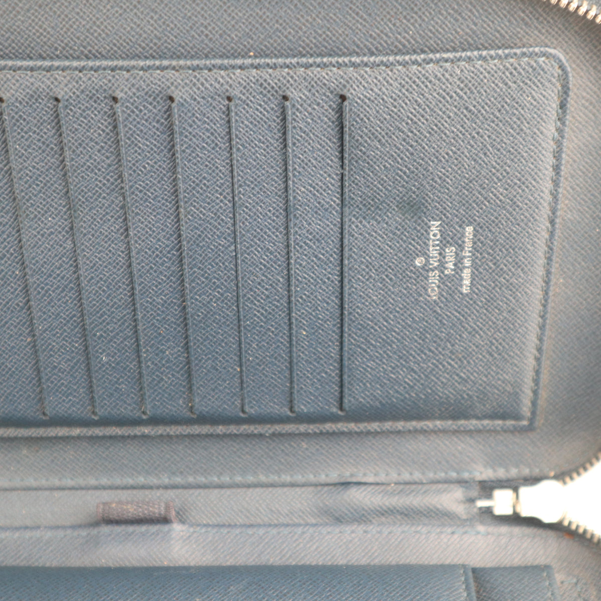 C2591# Louis Vuitton Wallet Taiga Leather Organizer Atoll | Pre-Owned Good Leather Plain