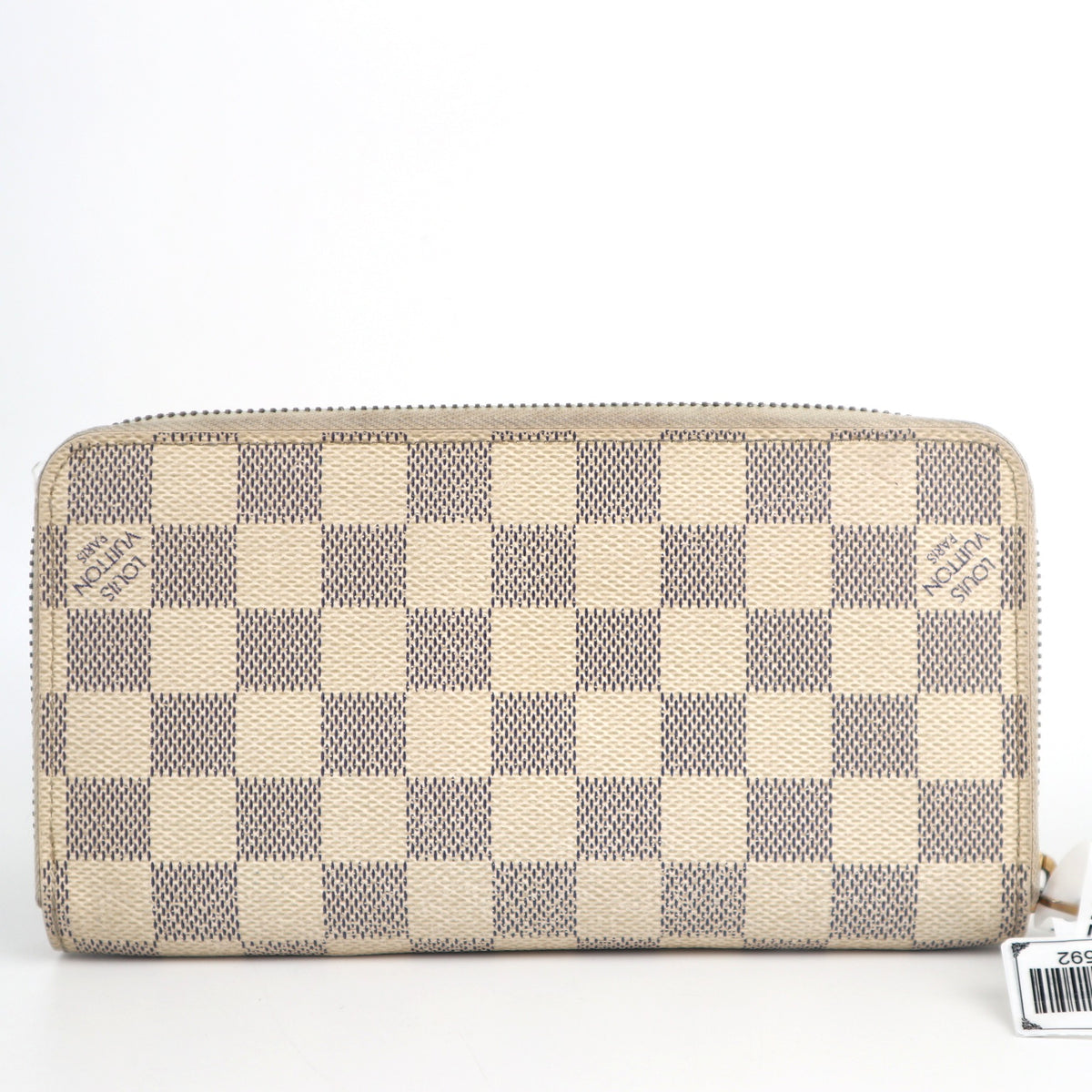 C2592 Louis Vuitton Wallet Damier Azur Zippy Wallet | Pre-Owned Very Good White / Blue Coated canvas Damier Azur