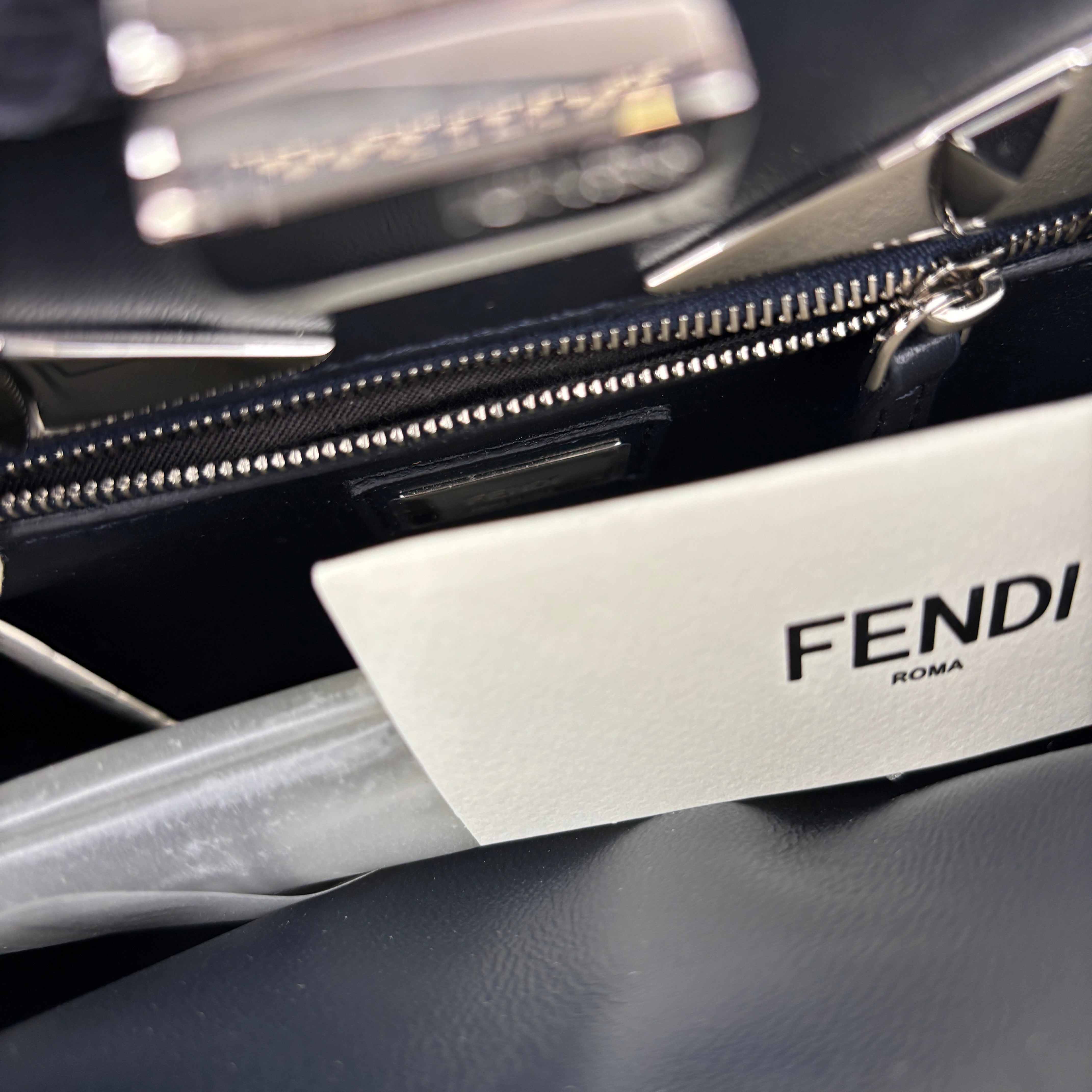 J3666-FENDI Python Leather strap Monster Eyes Mini Peekaboo Bag- Pre Owned