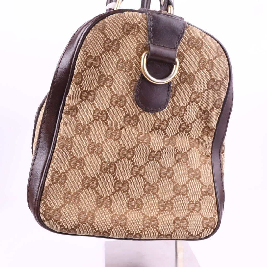 J2716 Gucci Top Handle Bag Medium GG Canvas Joy Top Handle Bag | Pre-Owned Like New Brown / Beige GG canvas/GG monogram