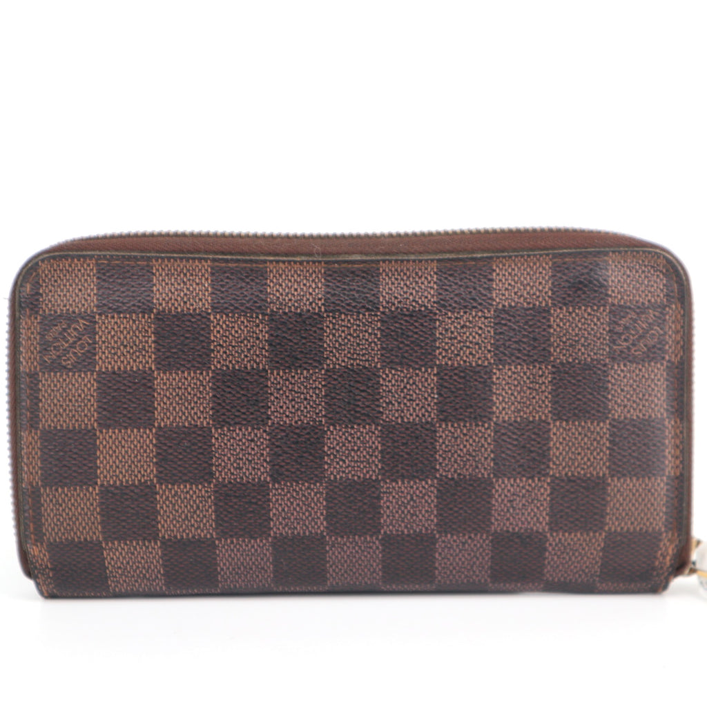 C2593 Louis Vuitton Wallet Damier Ebene Zippy Wallet | Pre-Owned Very Good Brown Coated canvas Damier Ebene