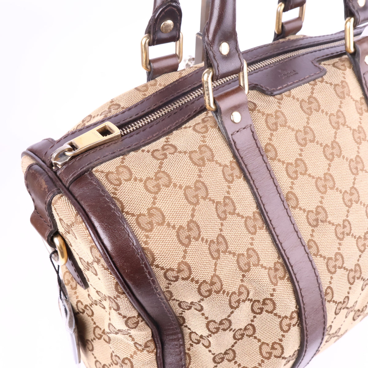J2716 Gucci Top Handle Bag Medium GG Canvas Joy Top Handle Bag | Pre-Owned Like New Brown / Beige GG canvas/GG monogram