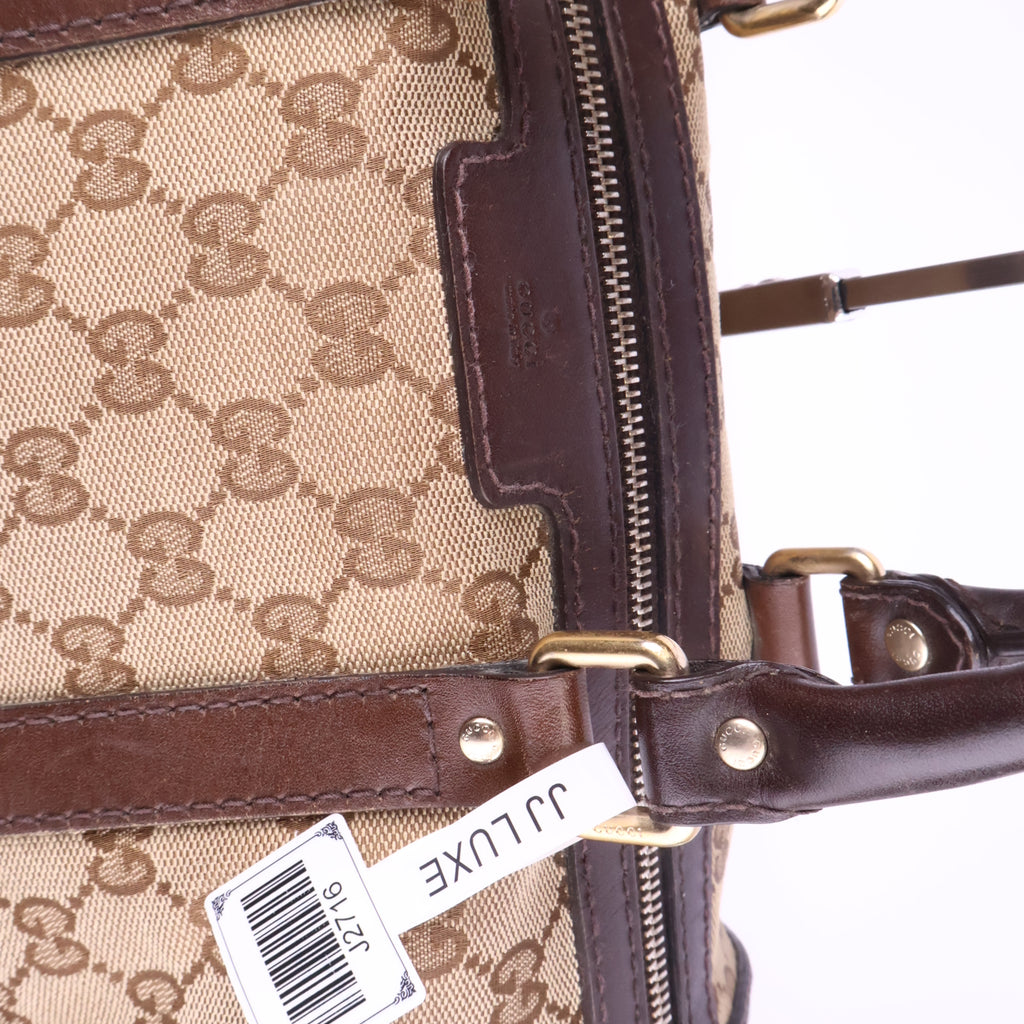 J2716 Gucci Top Handle Bag Medium GG Canvas Joy Top Handle Bag | Pre-Owned Like New Brown / Beige GG canvas/GG monogram