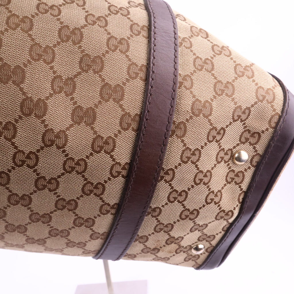 J2716 Gucci Top Handle Bag Medium GG Canvas Joy Top Handle Bag | Pre-Owned Like New Brown / Beige GG canvas/GG monogram