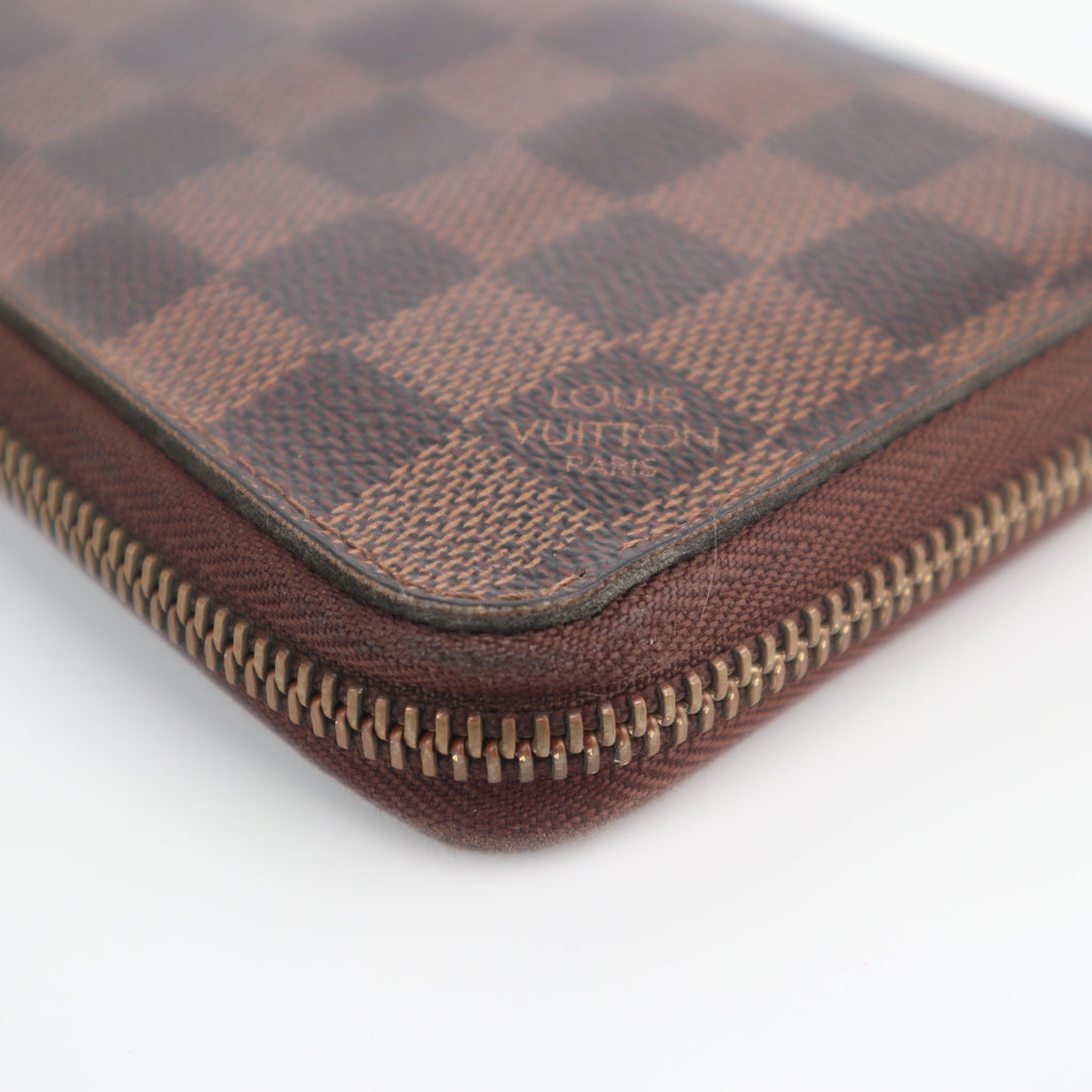 C2593 Louis Vuitton Wallet Damier Ebene Zippy Wallet | Pre-Owned Very Good Brown Coated canvas Damier Ebene