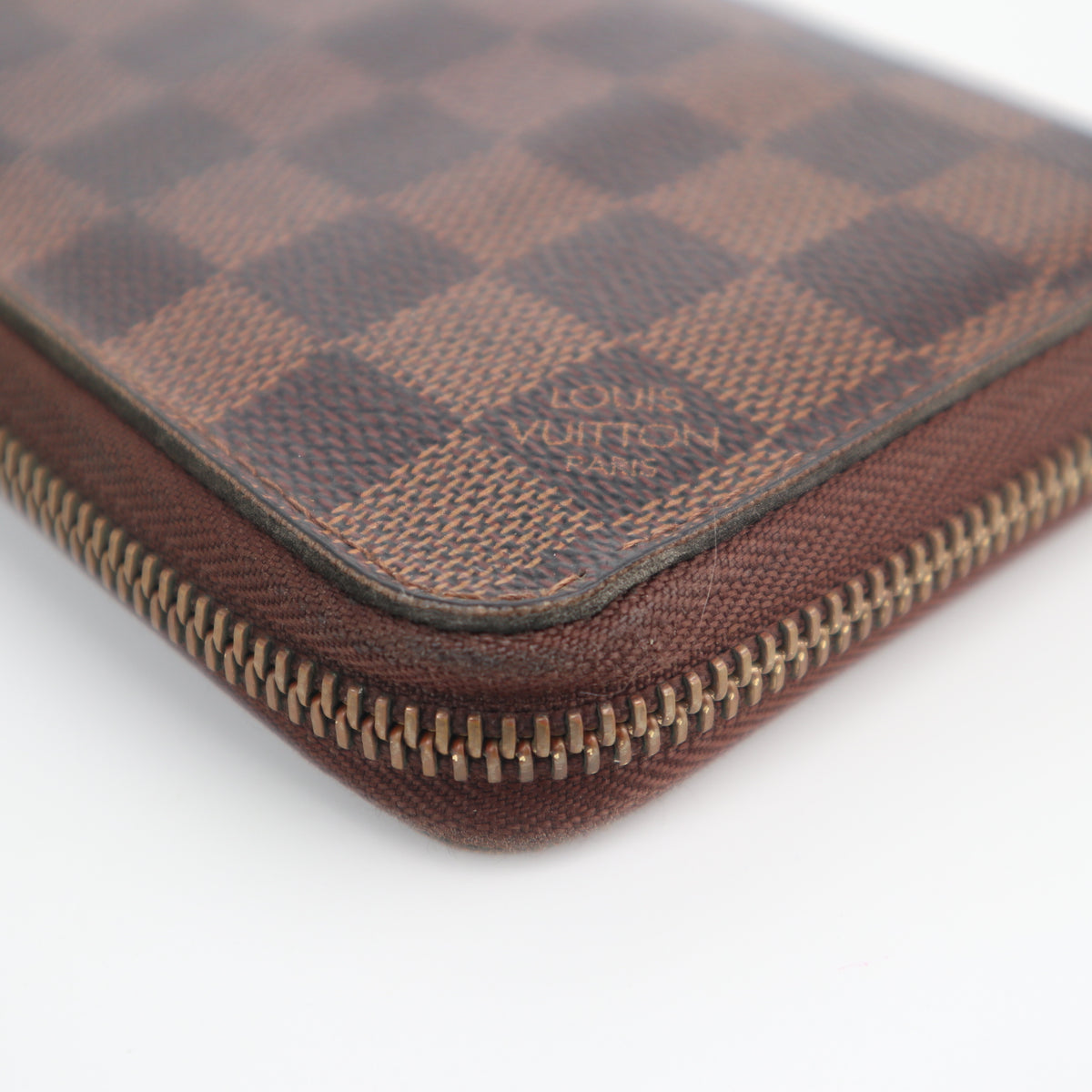 C2593 Louis Vuitton Wallet Damier Ebene Zippy Wallet | Pre-Owned Very Good Brown Coated canvas Damier Ebene