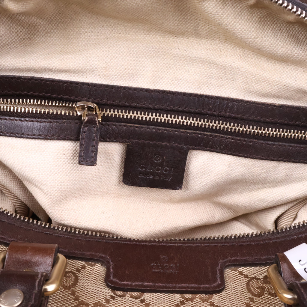 J2716 Gucci Top Handle Bag Medium GG Canvas Joy Top Handle Bag | Pre-Owned Like New Brown / Beige GG canvas/GG monogram