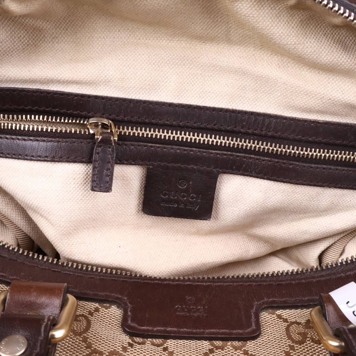 J2716 Gucci Top Handle Bag Medium GG Canvas Joy Top Handle Bag | Pre-Owned Like New Brown / Beige GG canvas/GG monogram