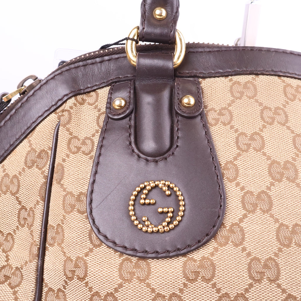 J2731# Gucci Shoulder Bag GUCCI GG Canvas Scarlett Tote Bag | Pre-Owned Excellent Beige / Brown GG Monogram Canvas