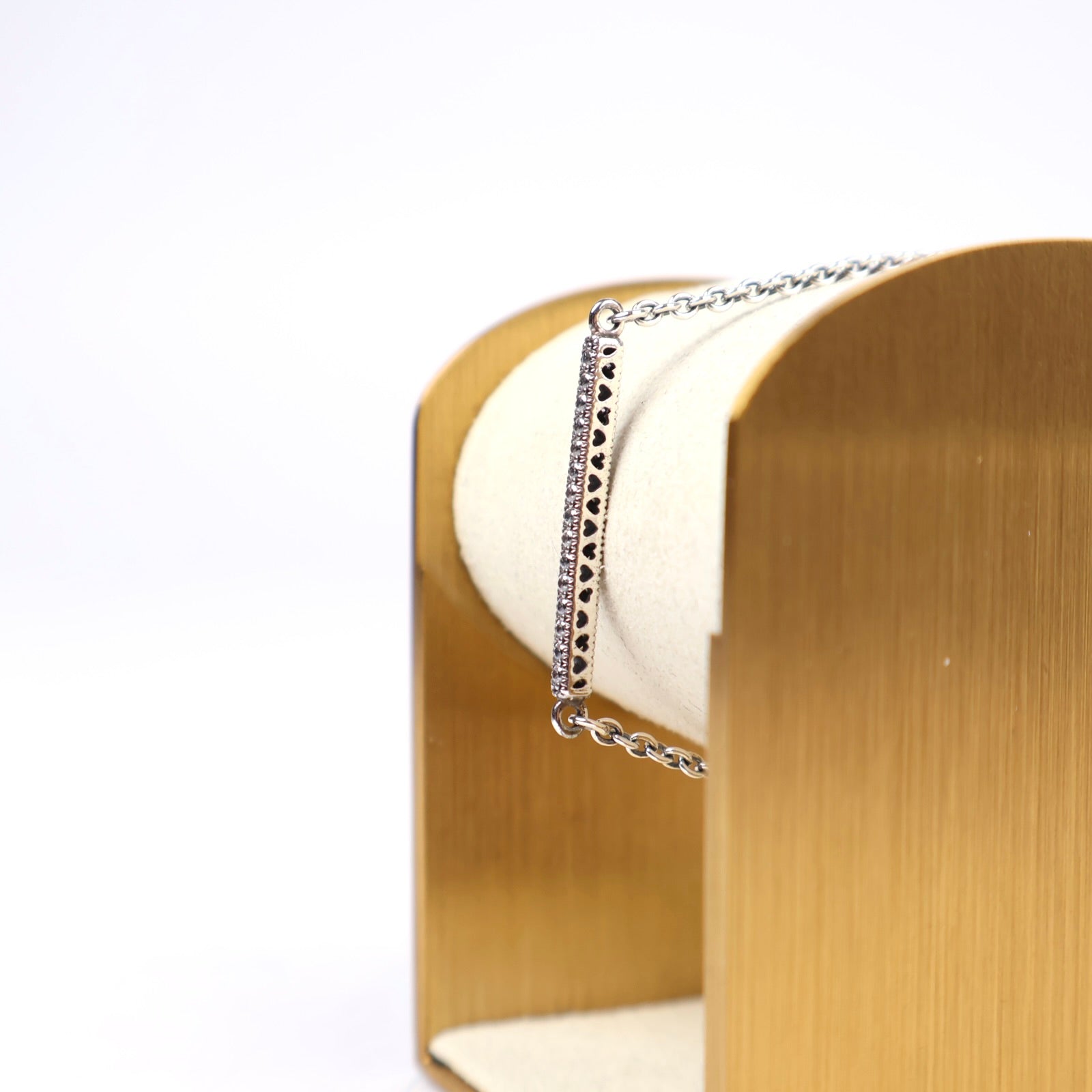 J1297 Pandora Sparkling Bar Chain Bracelet- Pre Owned