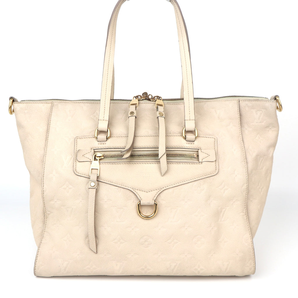 C1135# Louis Vuitton Lumineuse PM Neige Monogram Empreinte Leather Bag-Pre Owned