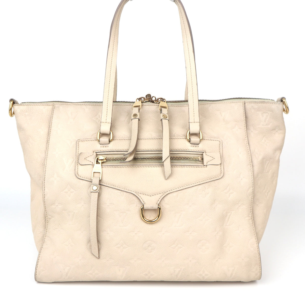 C1135# Louis Vuitton Lumineuse PM Neige Monogram Empreinte Leather Bag-Pre Owned