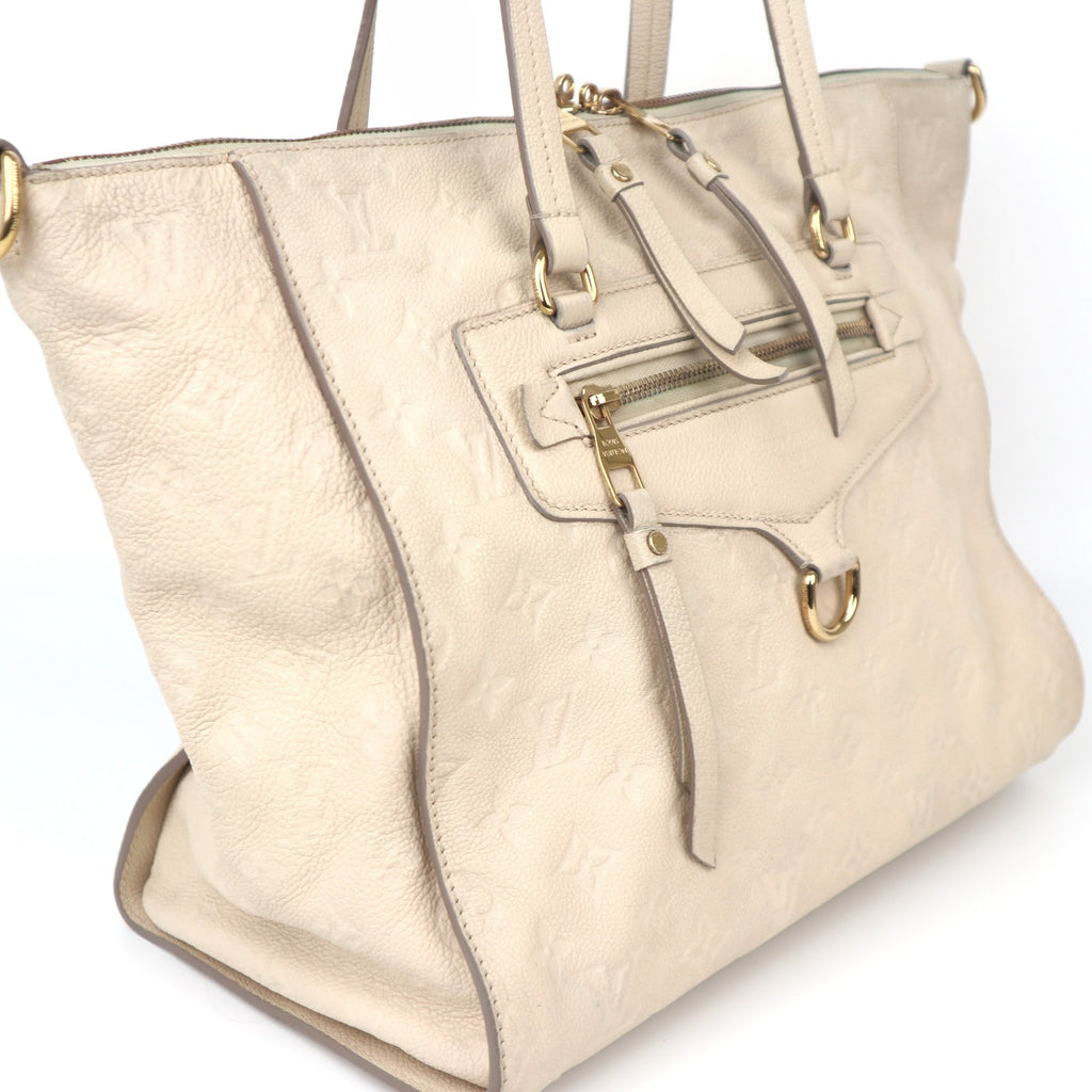 C1135# Louis Vuitton Lumineuse PM Neige Monogram Empreinte Leather Bag-Pre Owned