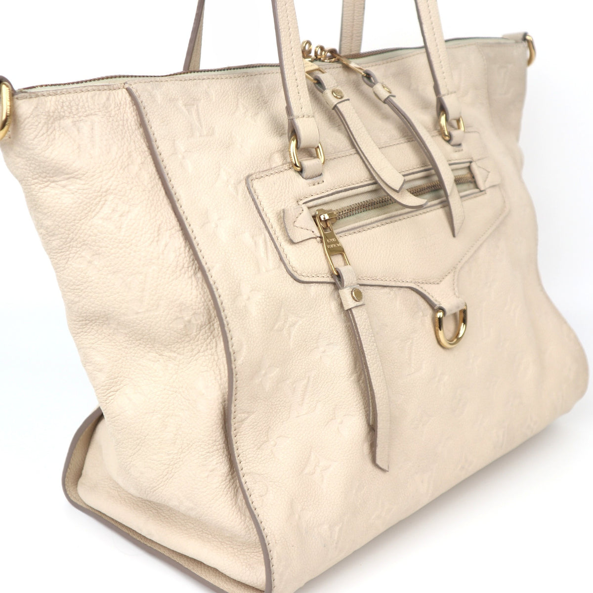 C1135# Louis Vuitton Lumineuse PM Neige Monogram Empreinte Leather Bag-Pre Owned