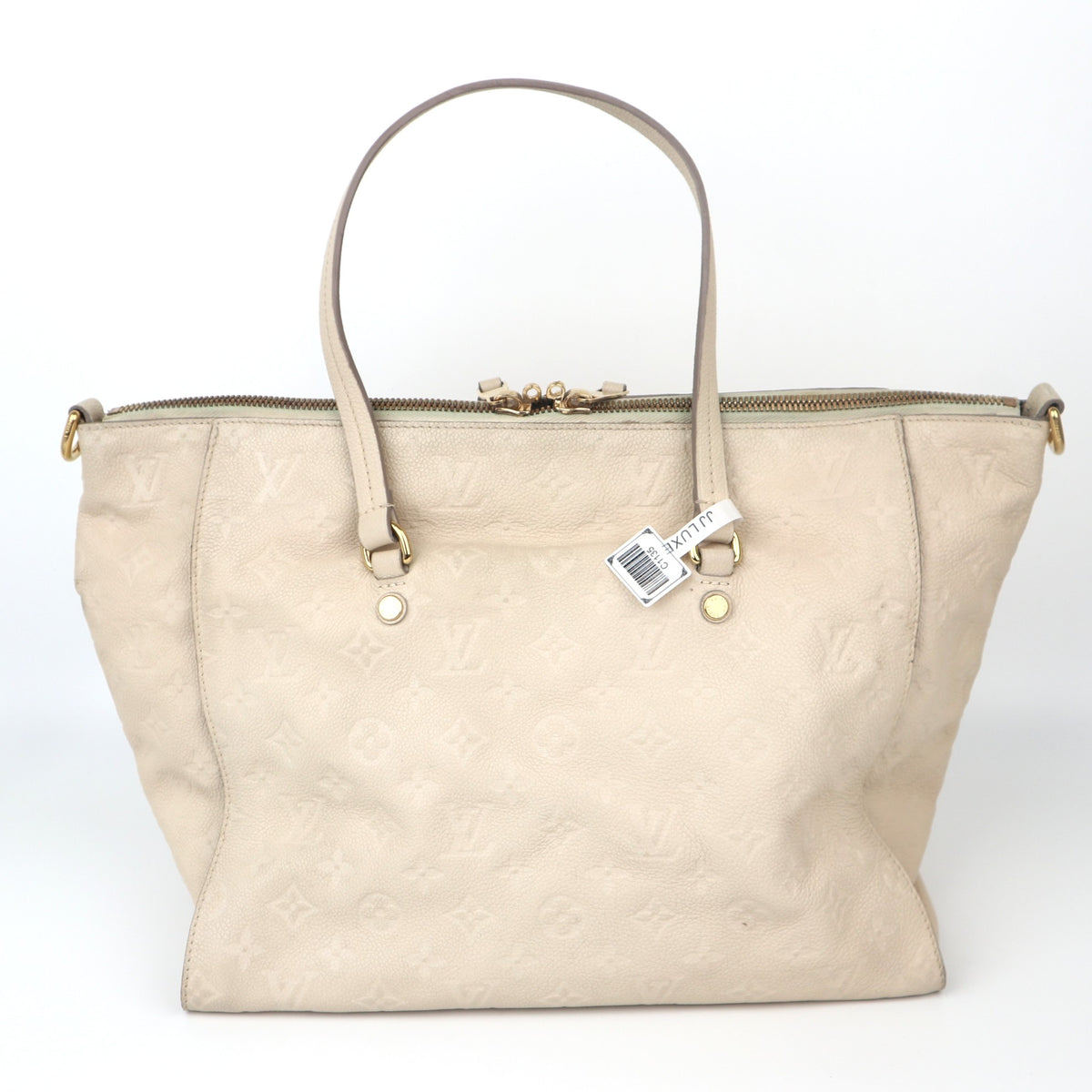 C1135# Louis Vuitton Lumineuse PM Neige Monogram Empreinte Leather Bag-Pre Owned