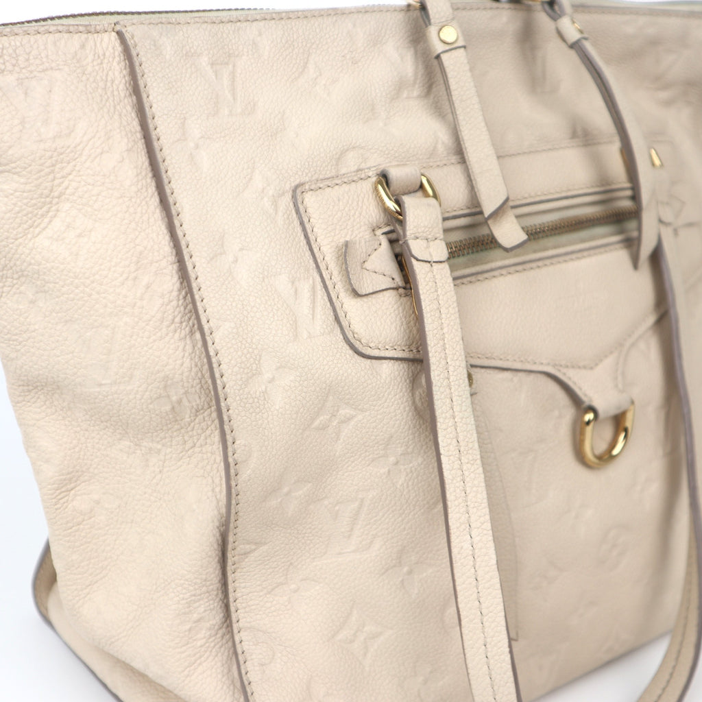 C1135# Louis Vuitton Lumineuse PM Neige Monogram Empreinte Leather Bag-Pre Owned