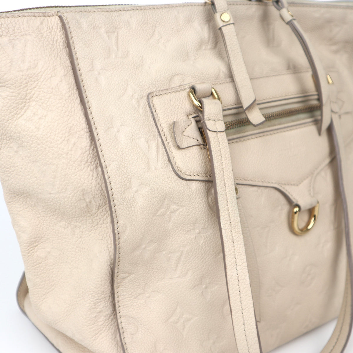 C1135# Louis Vuitton Lumineuse PM Neige Monogram Empreinte Leather Bag-Pre Owned