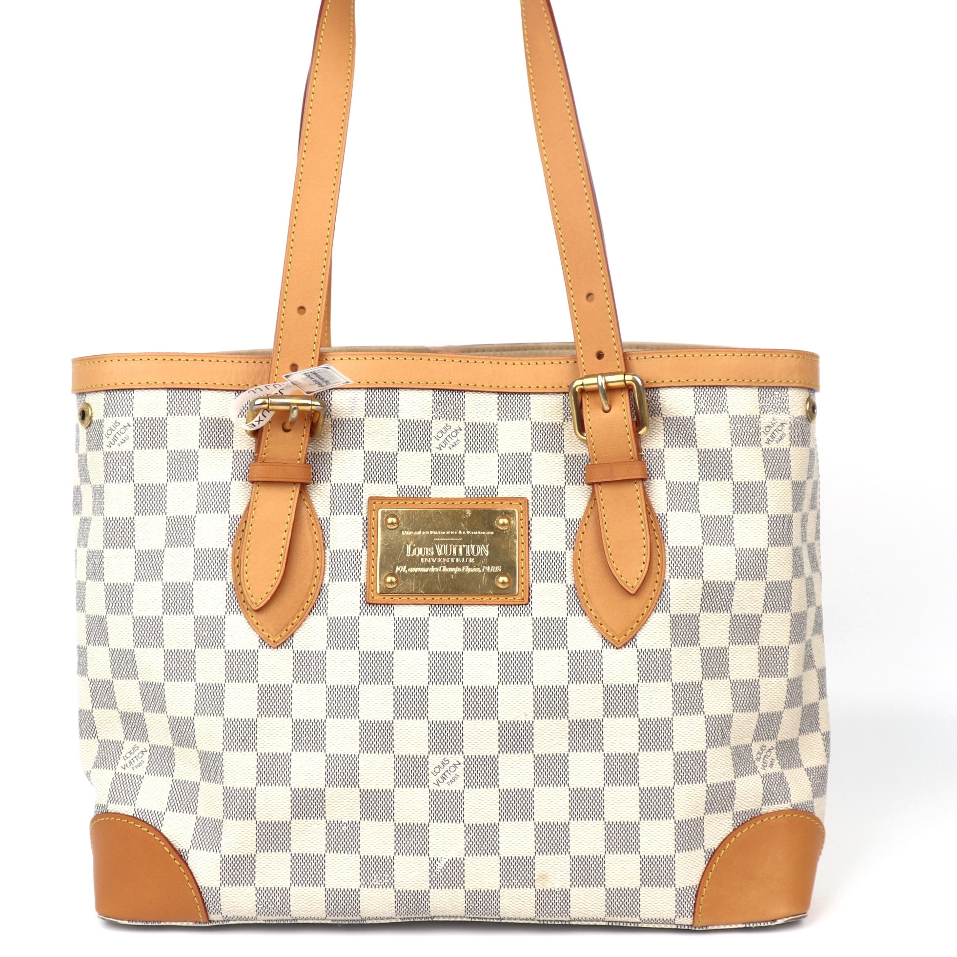 C1136 Louis Vuitton Damier Azur Canvas Hampstead MM Bag-Pre Owned