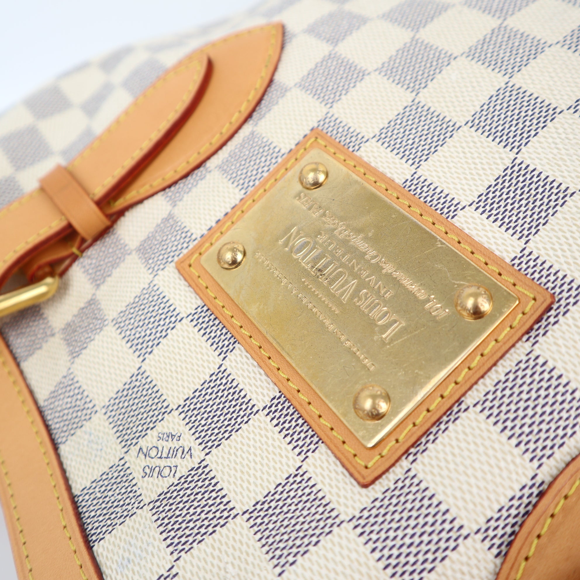 C1136 Louis Vuitton Damier Azur Canvas Hampstead MM Bag-Pre Owned