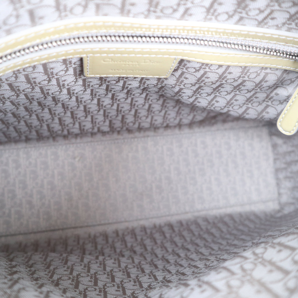 Christian Dior Patent Cannage Large Lady Dior Beige Shoulder Bag C1736 | Pre-Owned Very Good Beige Cannage Patent leather
