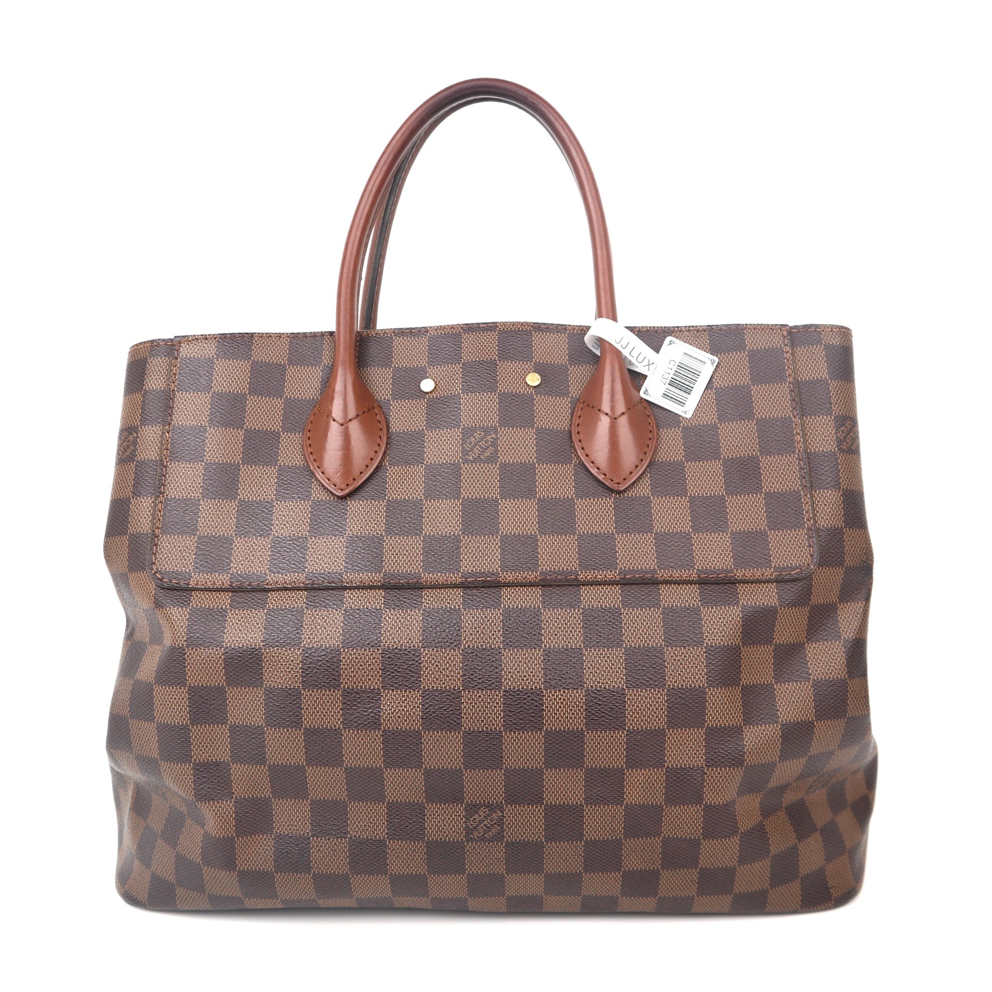 C1137 Louis Vuitton Ascot Damier Ebene Top Handle Bag-Pre Owned