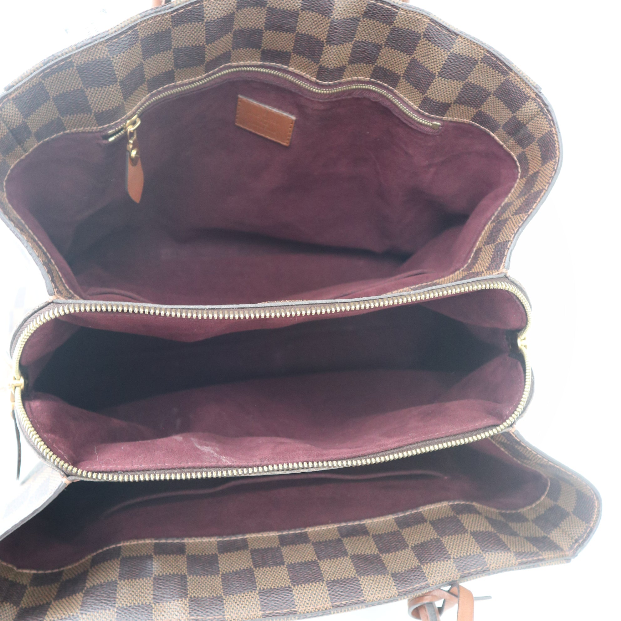 C1137 Louis Vuitton Ascot Damier Ebene Top Handle Bag-Pre Owned