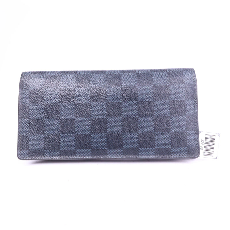 J2698 Louis Vuitton Wallet Brazza | Pre-Owned Like New Grey Damier Graphite canvas