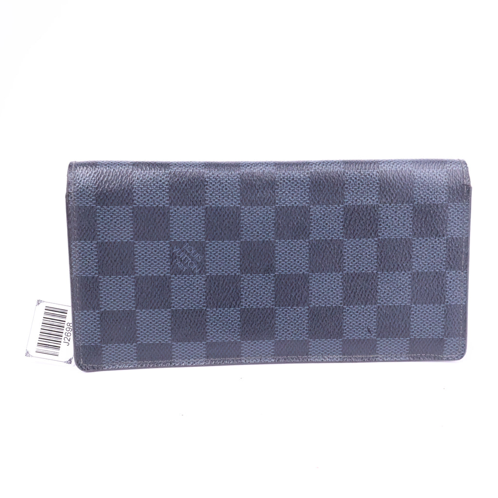 J2698 Louis Vuitton Wallet Brazza | Pre-Owned Like New Grey Damier Graphite canvas