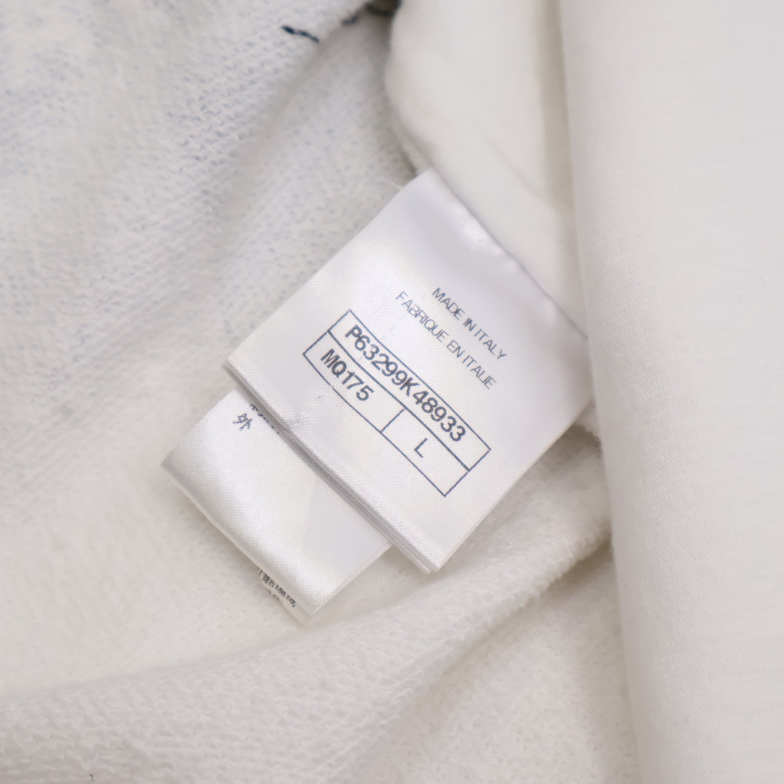 J1283# Chanel White Coco Camellia Back Graphic Zip Hoodie- Pre Owned