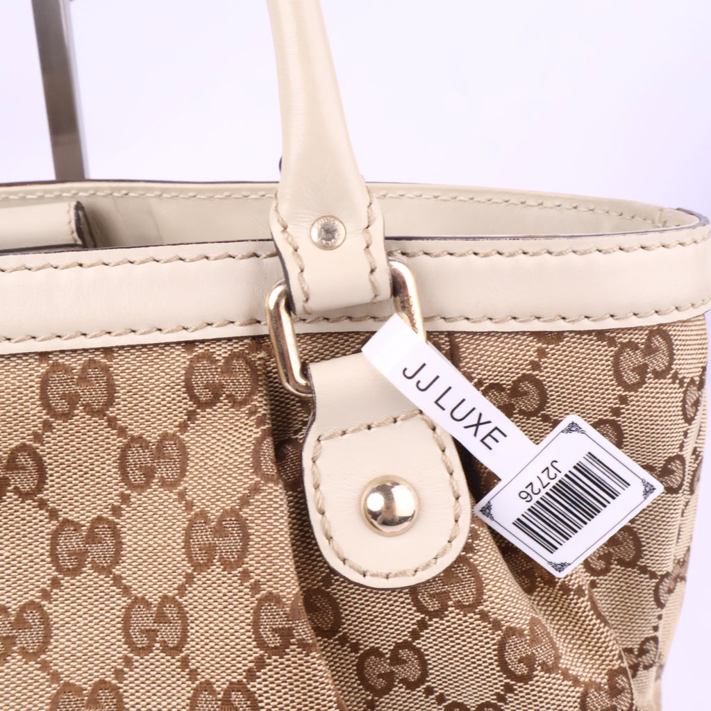 J2726 Gucci Shoulder Bag GUCCI Sukey GG Canvas Tote Bag | Pre-Owned Excellent Beige / Brown GG Monogram Canvas