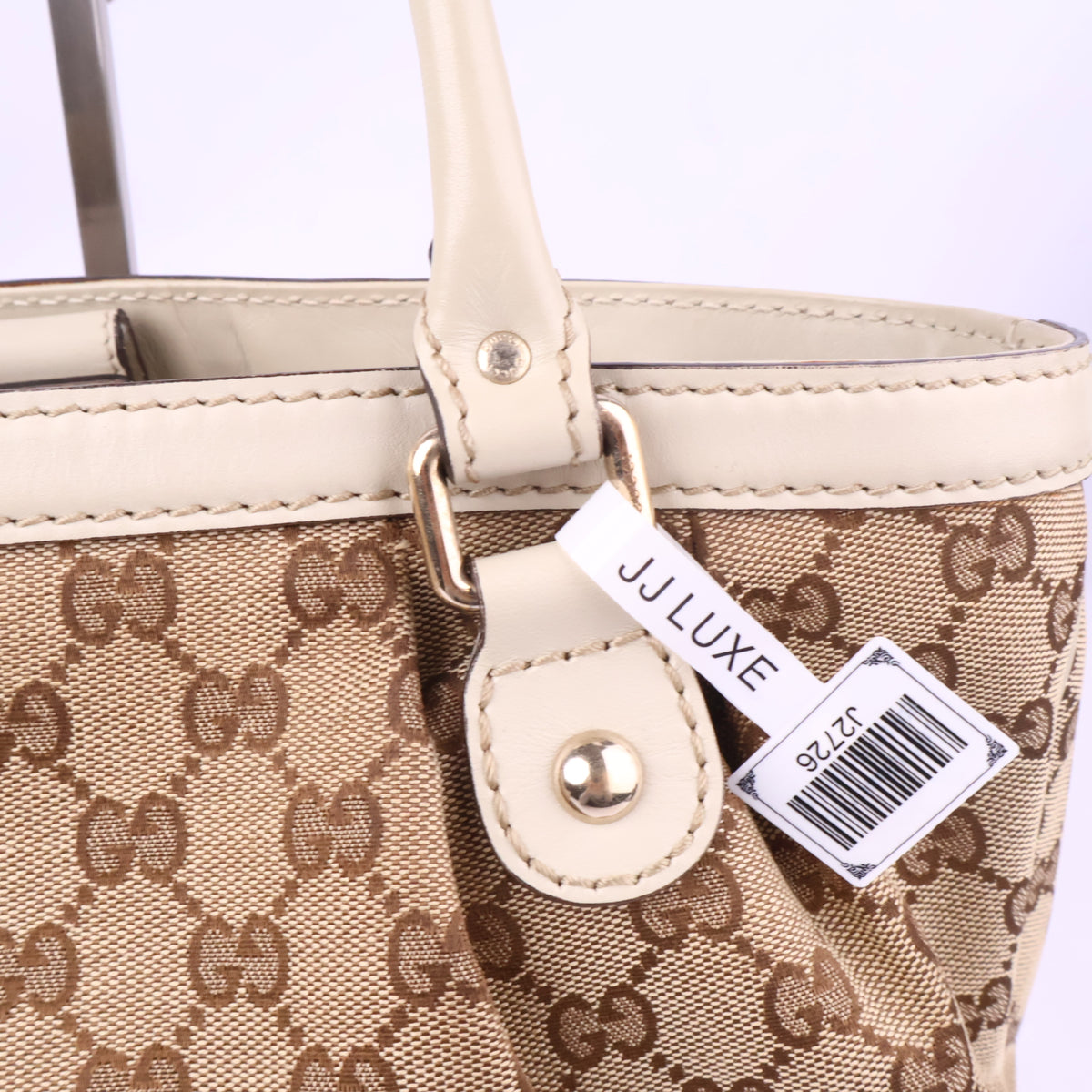 J2726 Gucci Shoulder Bag GUCCI Sukey GG Canvas Tote Bag | Pre-Owned Excellent Beige / Brown GG Monogram Canvas