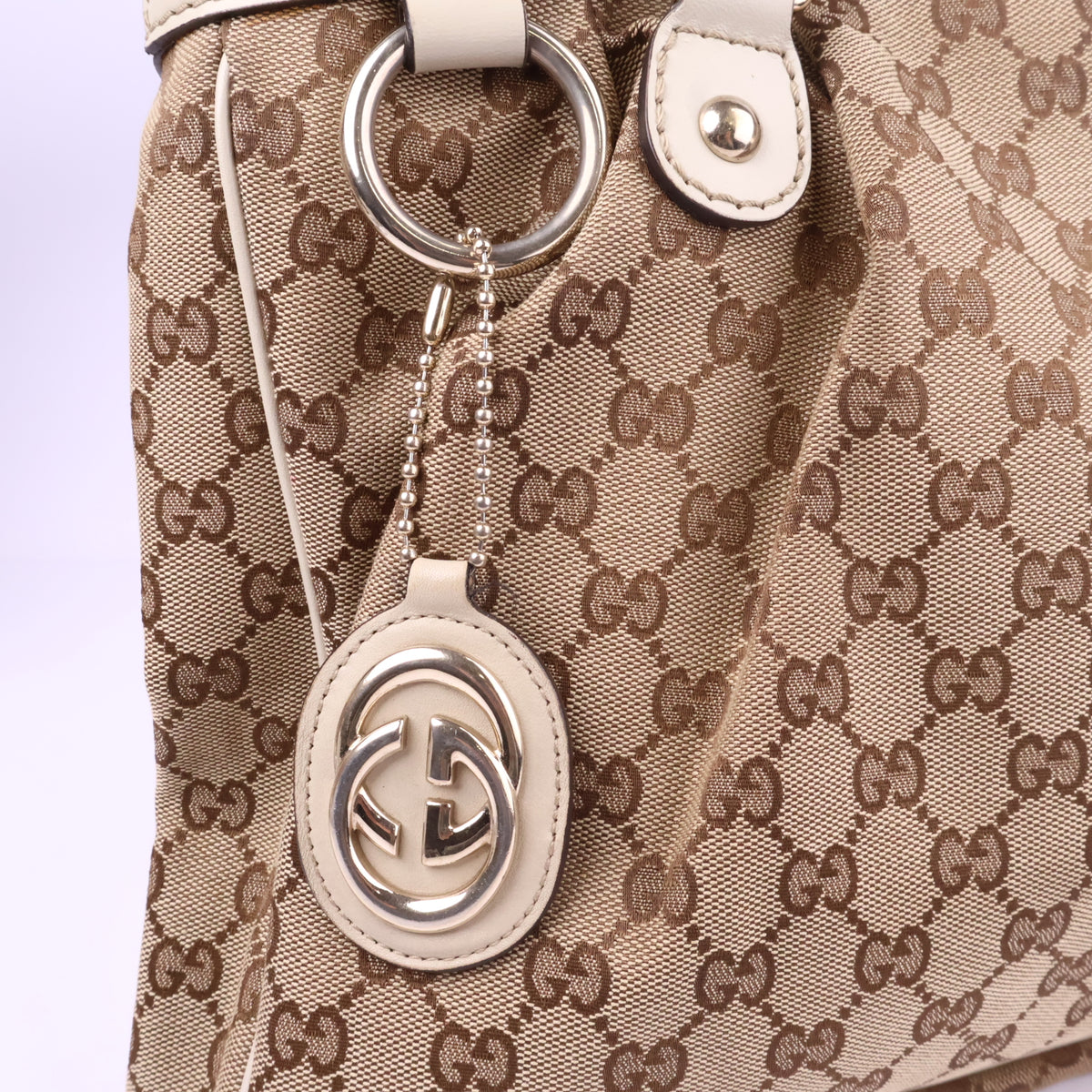 J2726 Gucci Shoulder Bag GUCCI Sukey GG Canvas Tote Bag | Pre-Owned Excellent Beige / Brown GG Monogram Canvas