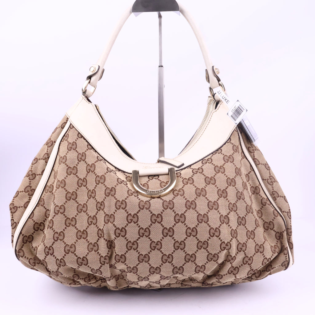 J2723# Gucci Shoulder Bag GUCCI GG Canvas Abbey D Ring Shoulder Bag | Pre-Owned Like New Beige / Brown GG Monogram Canvas
