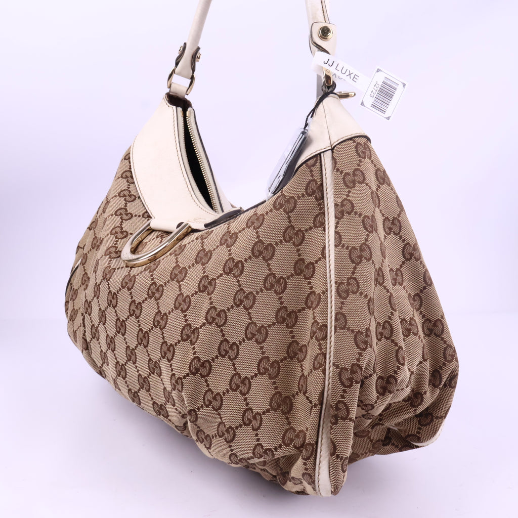 J2723# Gucci Shoulder Bag GUCCI GG Canvas Abbey D Ring Shoulder Bag | Pre-Owned Like New Beige / Brown GG Monogram Canvas
