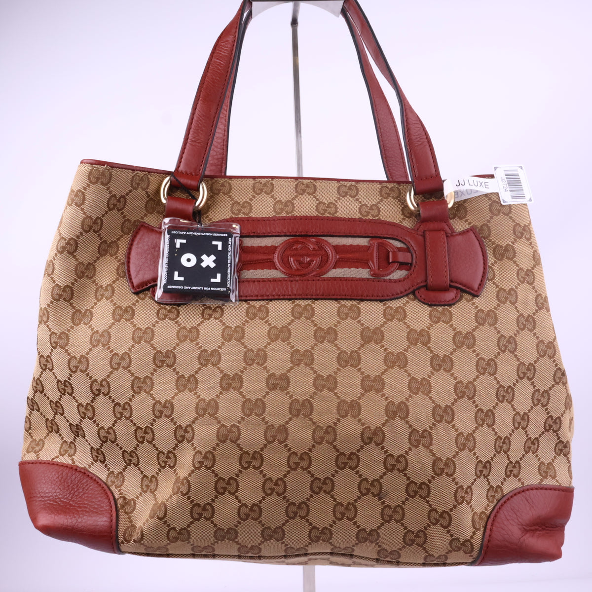 J2724 Gucci Top Handle Bag GUCCI GG Canvas Sukey Tote Bag | Pre-Owned Like New Beige / Brown GG Monogram Canvas