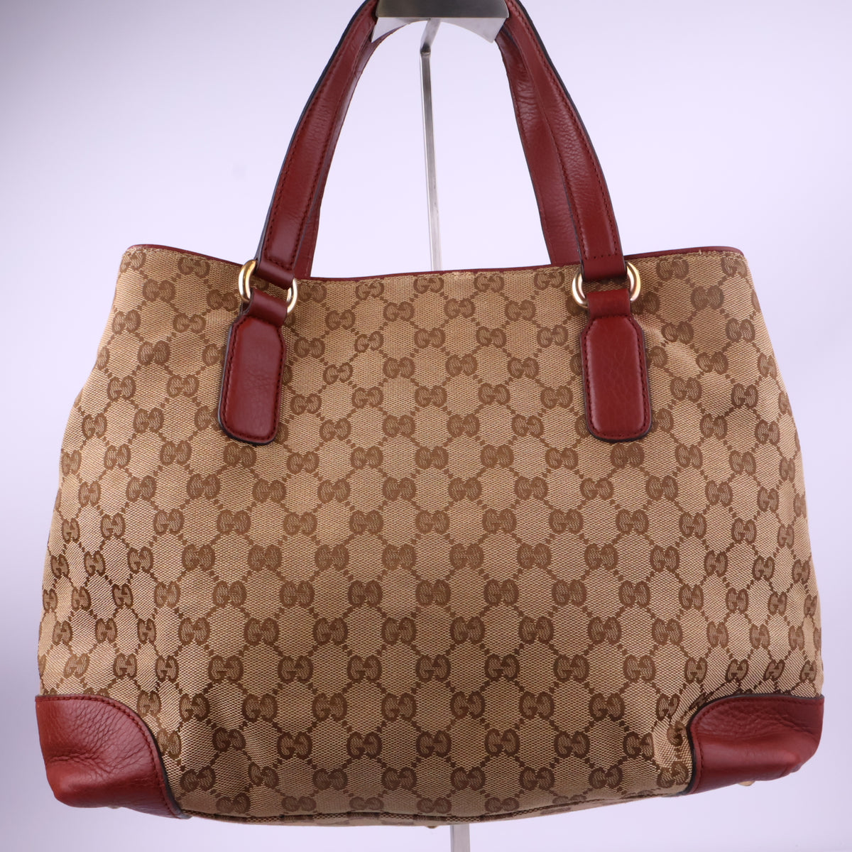 J2724 Gucci Top Handle Bag GUCCI GG Canvas Sukey Tote Bag | Pre-Owned Like New Beige / Brown GG Monogram Canvas