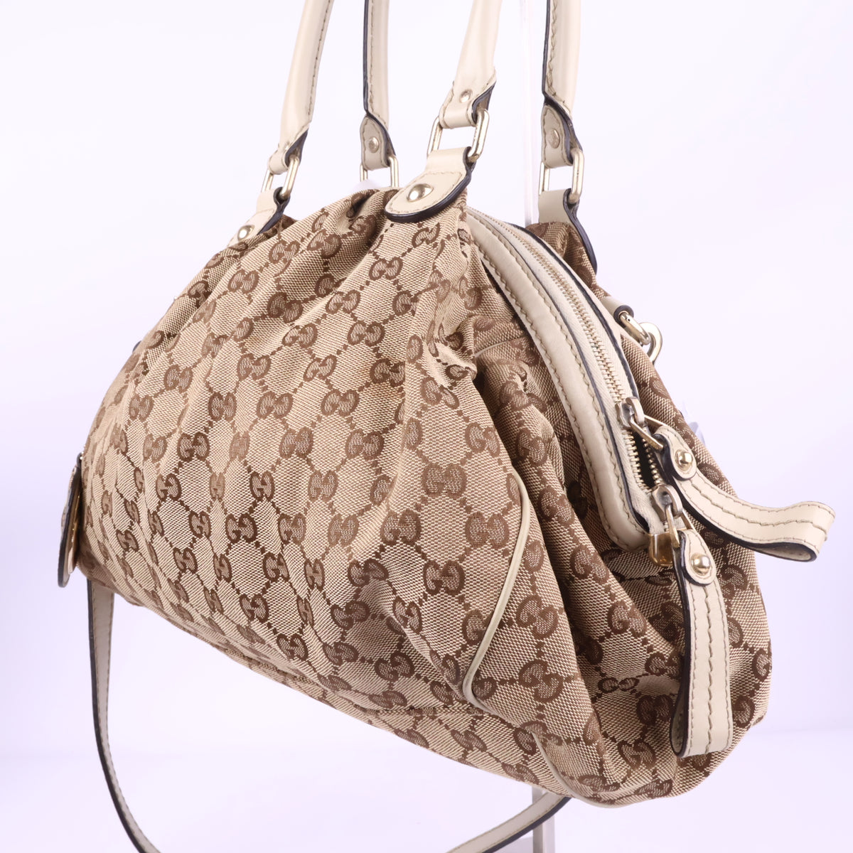 J2722 Gucci Shoulder Bag GUCCI Sukey GG Canvas Tote Bag | Pre-Owned Like New Beige / Brown GG Monogram Canvas