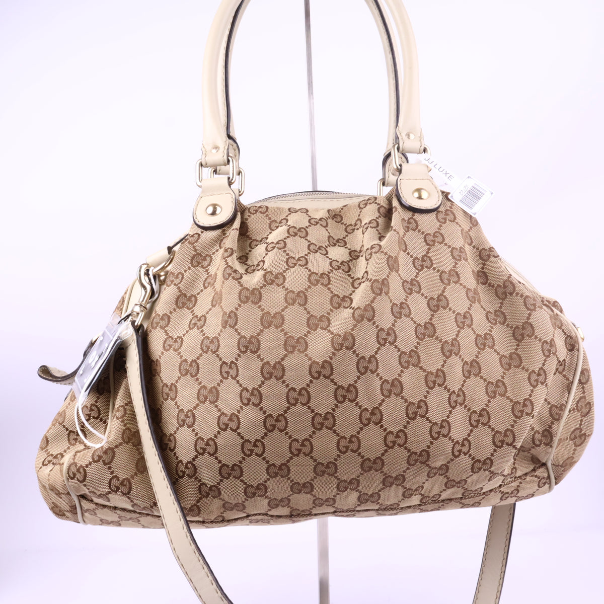 J2722 Gucci Shoulder Bag GUCCI Sukey GG Canvas Tote Bag | Pre-Owned Like New Beige / Brown GG Monogram Canvas