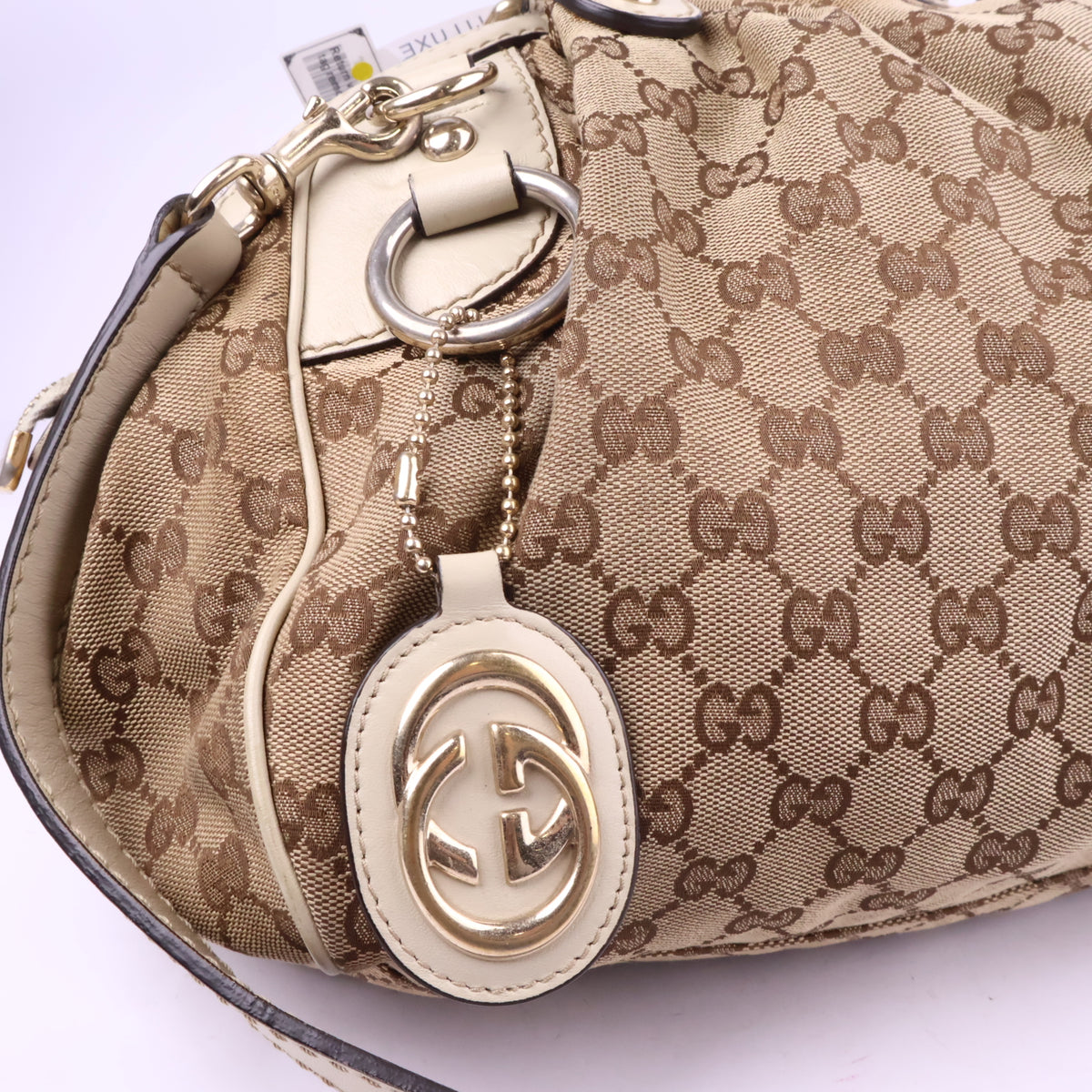 J2722 Gucci Shoulder Bag GUCCI Sukey GG Canvas Tote Bag | Pre-Owned Like New Beige / Brown GG Monogram Canvas