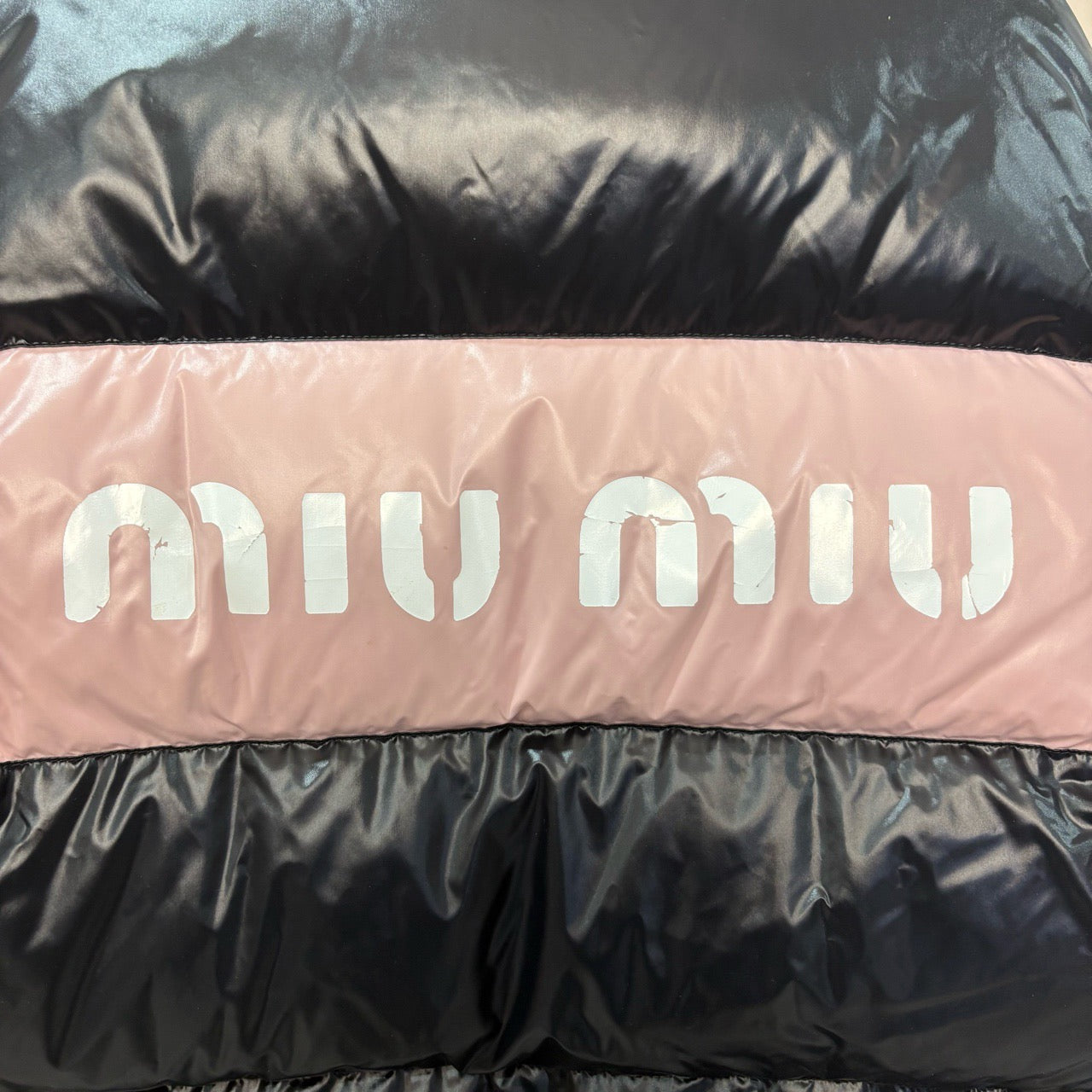 Miu Miu Shiny Logo Stripe Down Puffer- 95% new