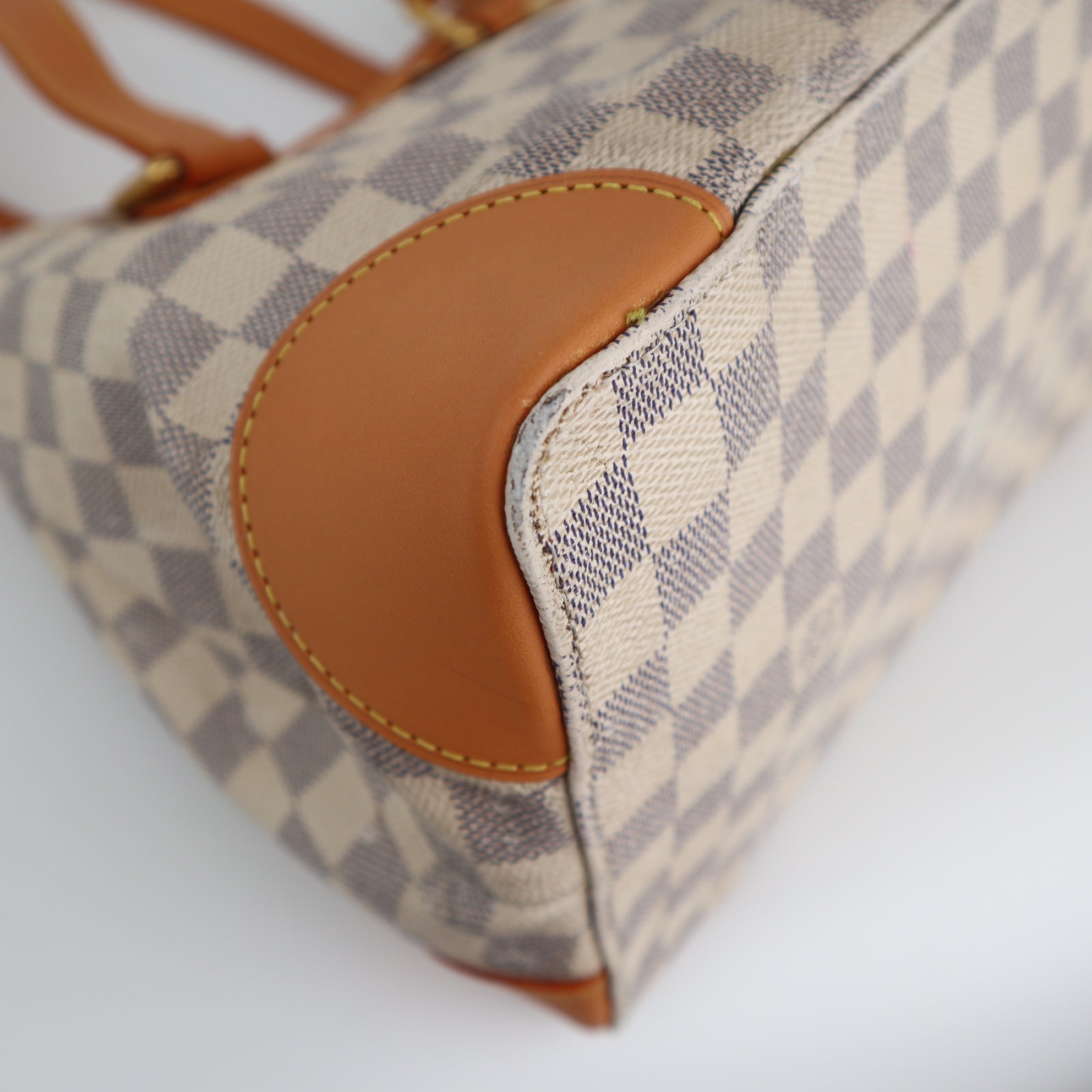 Louis Vuitton Damier Azur Canvas Hampstead PM Shoulder Bag C1746R | Pre-Owned Very Good Brown Damier Azur Canvas
