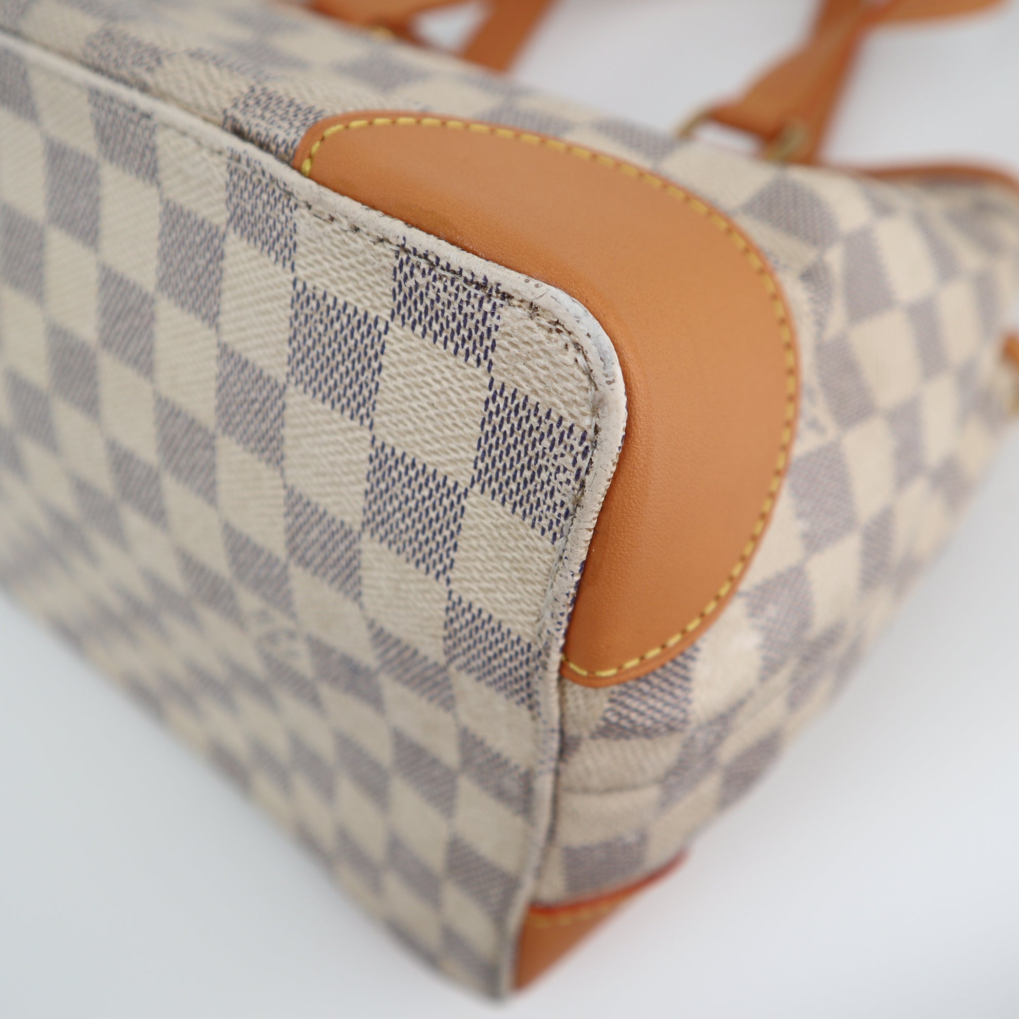 Louis Vuitton Damier Azur Canvas Hampstead PM Shoulder Bag C1746R | Pre-Owned Very Good Brown Damier Azur Canvas