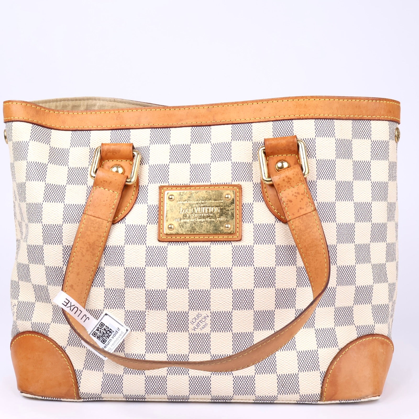 J1255 Louis Vuitton White Damier Azur Hampstead PM Bag- Pre Owned