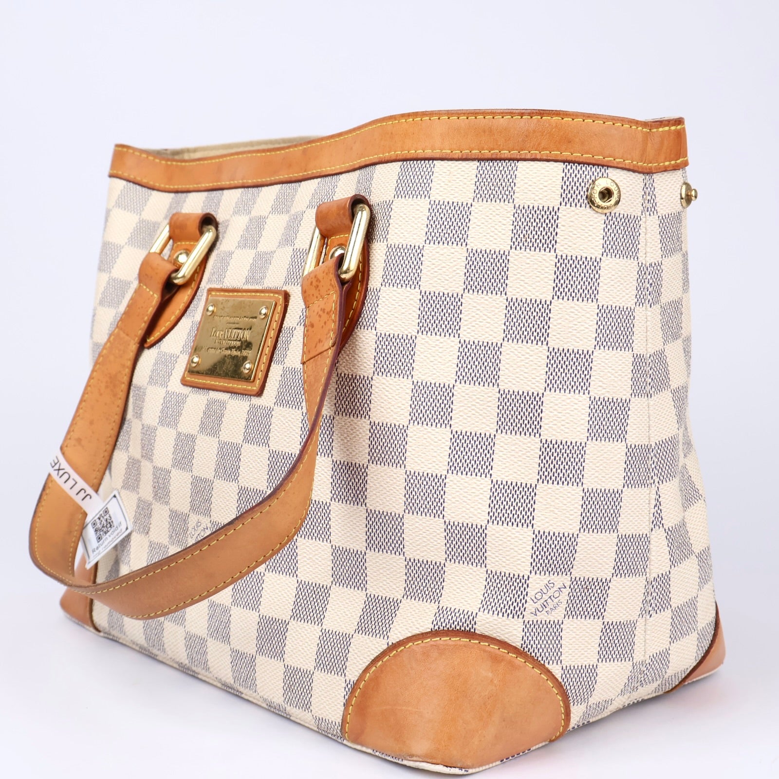 J1255 Louis Vuitton White Damier Azur Hampstead PM Bag- Pre Owned