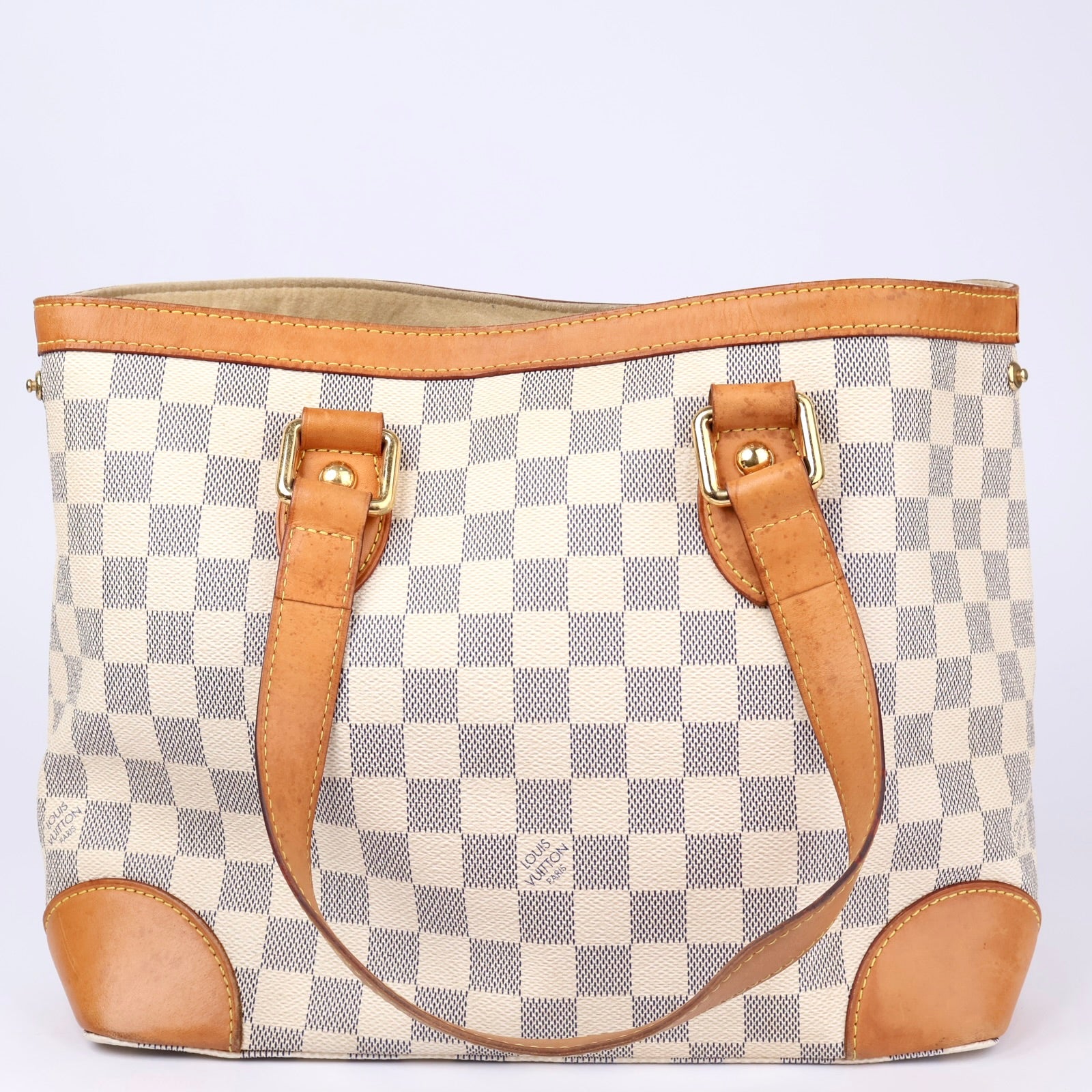 J1255 Louis Vuitton White Damier Azur Hampstead PM Bag- Pre Owned
