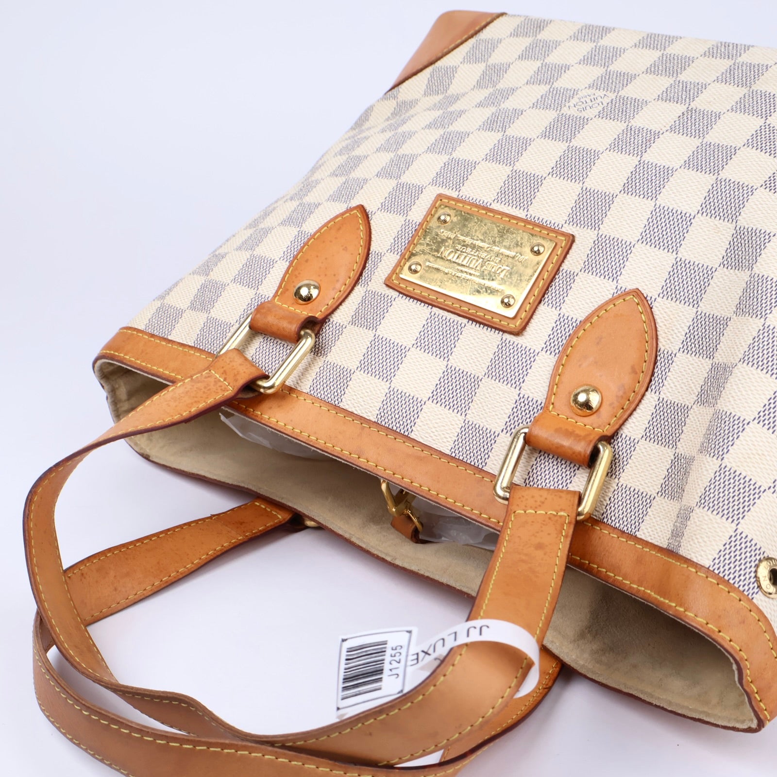 J1255 Louis Vuitton White Damier Azur Hampstead PM Bag- Pre Owned