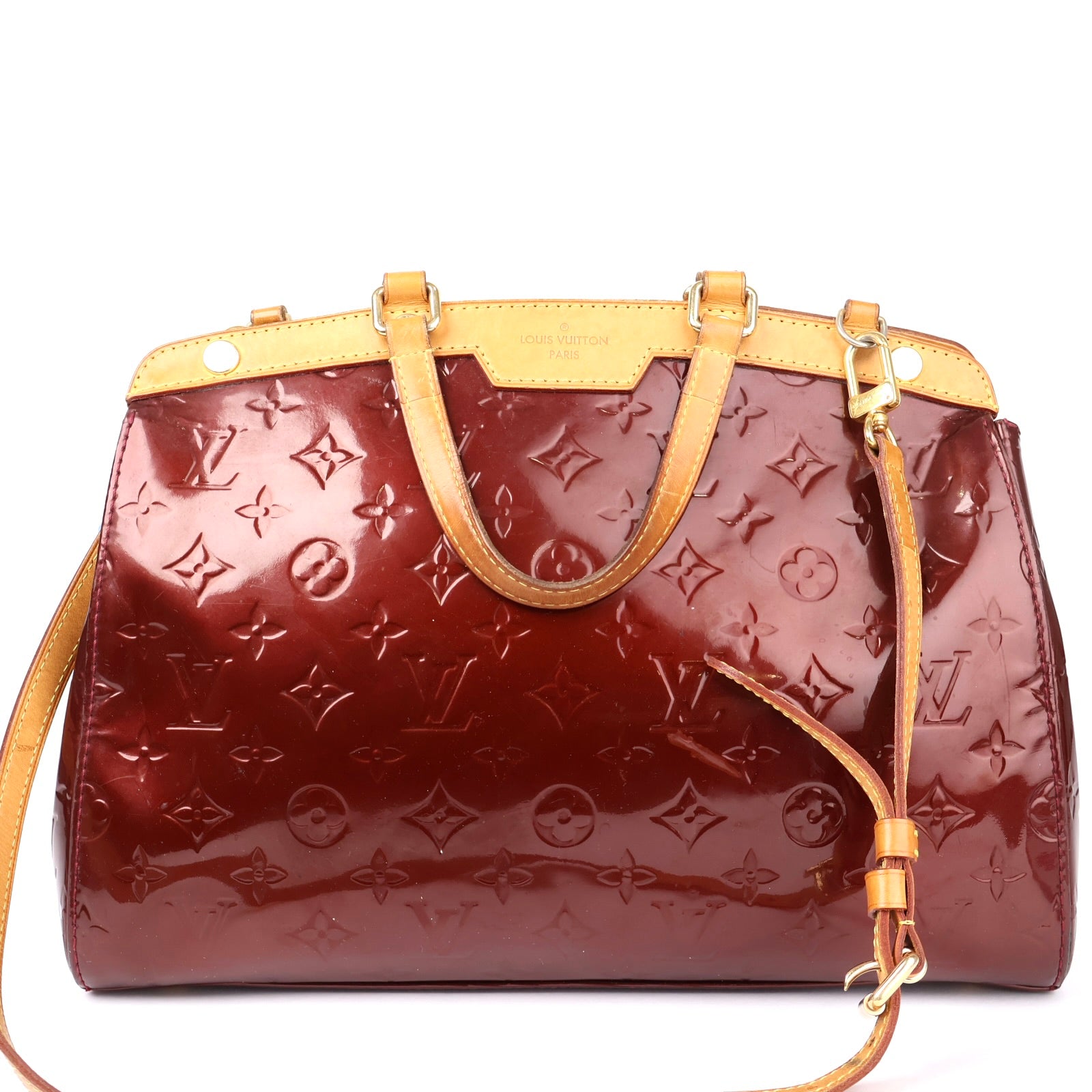J1246 Louis Vuitton Rouge Fauviste Monogram Vernis Brea Tote- Pre Owned